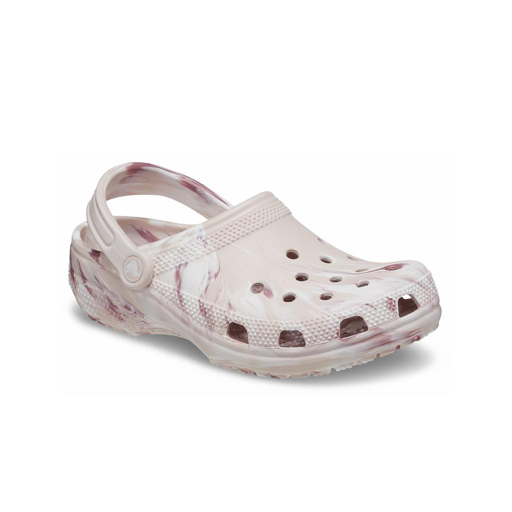 Crocs Классические клоги с мраморным узором 'Бело-розовые' 206867-6WS