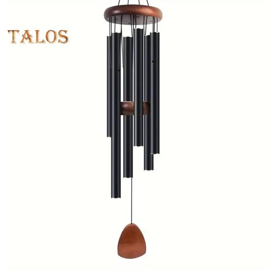 Ретро-музыка с 6 алюминиевыми трубками S-образный крючок натуральная успокаивающая мелодия винтажный садовый патио уличный подвесной колокольчик украшение