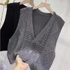 Women's High-End Fashion Knitted Vest Hollow-Out Crocheted Style Outer-Wear Sweater Vest