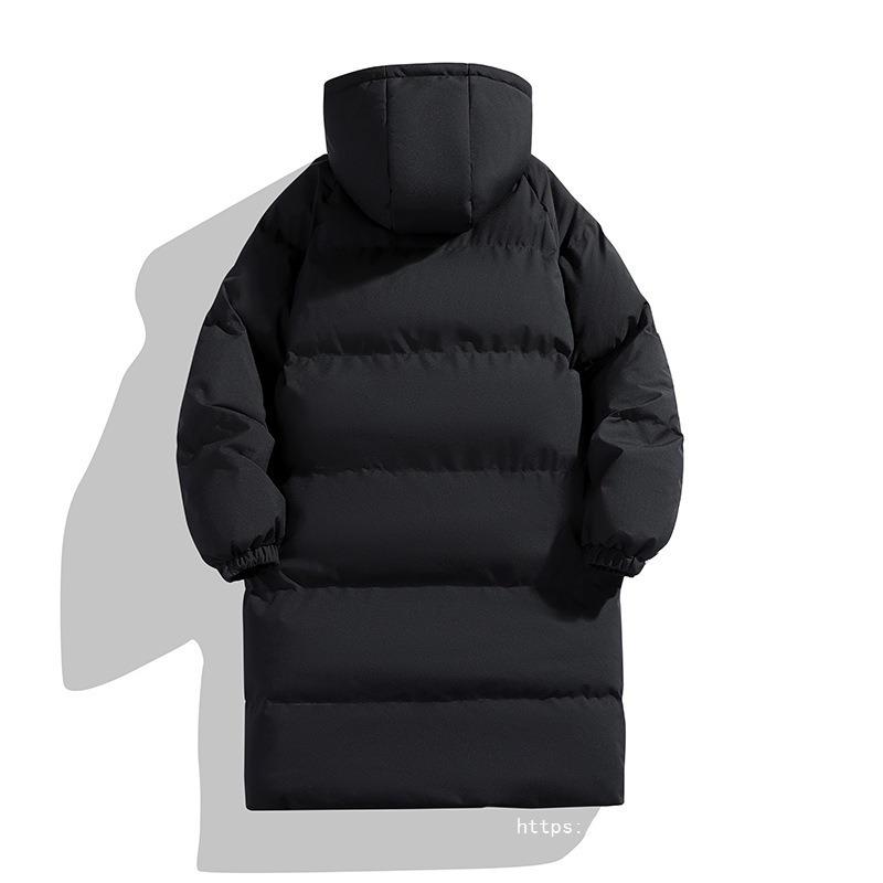 Мужская новая зимняя утолщенная хлопковая одежда средней длины, мужская и женская, большого размера, с капюшоном, теплая, как хлеб