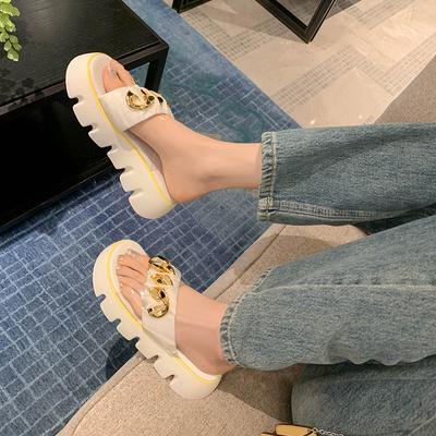Летняя женская обувь, сандалии на платформе, туфли на толстом каблуке для женщин, лаконичные женские шлепанцы, дизайнерские шлепанцы, шлепанцы на платформе