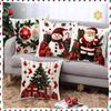 1PC Linen Snowman Print Throw Pillowcase Santa Cluas Xmas Merry Christmas Decor 2025 Happy New Year 2026 One-side Printed
