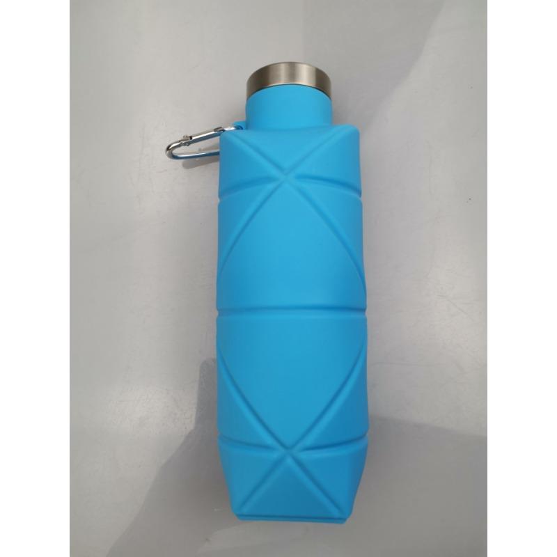 Stainless Steel Cover Folding Cup 700ml Outdoor Activity Athletic Silicone Cup Pocket Lightweight to Carry Water Bottle