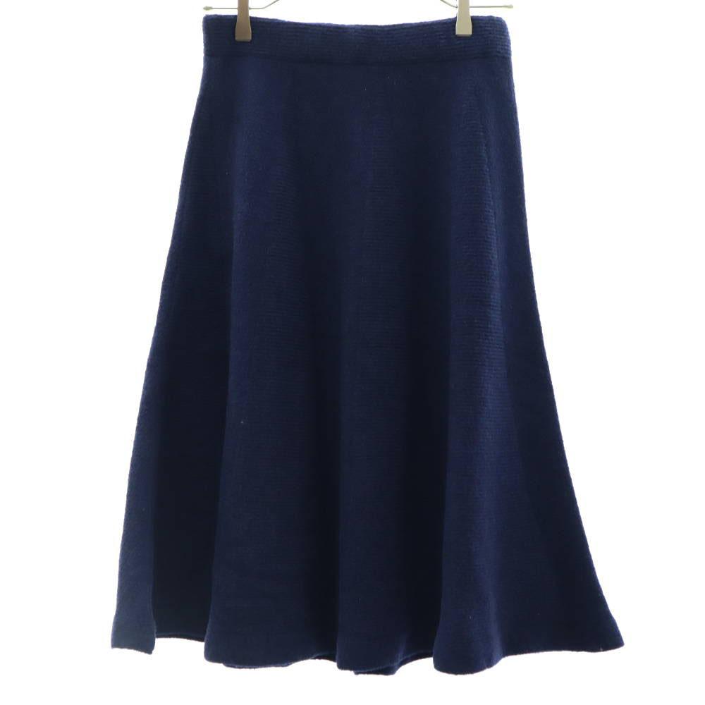 unused Boussole made in Japan Midi length knit flare skirt 38 Navy Women Used