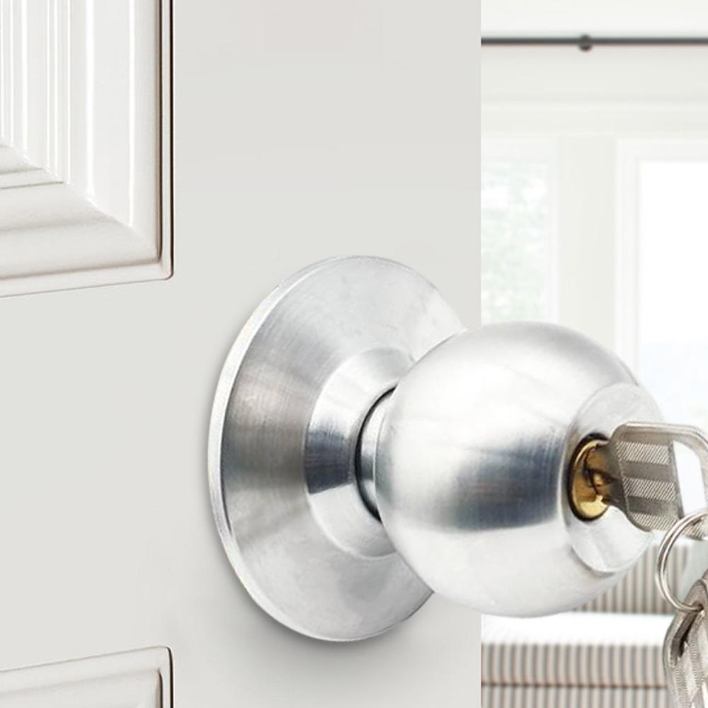 Door Knob with Lock Stainless Steel Front Door Lock Set Lightweight Wear-resistant for Bedroom