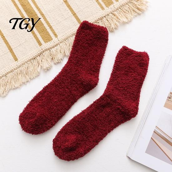 Warm Feet Protection Socks Thickened Plush for Men, Winter Solid Color Fuzzy Socks, Slippers Non Slip Indoor Floor Soft Moisture Wicking Footwear,