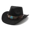 Western Cowboy Hat Men'S Casual Versatile Retro Black Suede Top Hat Female Jazz Hat
