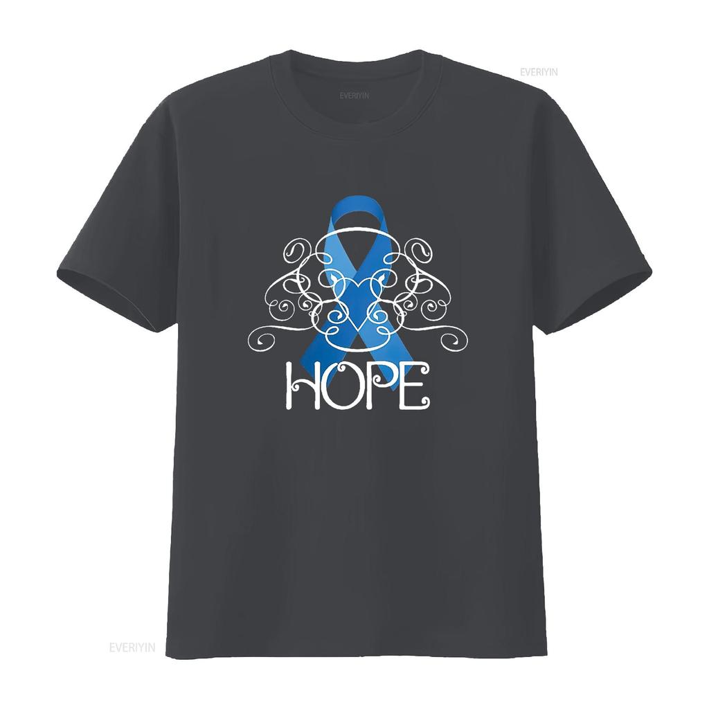 Футболка с принтом 'Hope Colon Cancer Awareness' для женщин Черная винтажная стираная мягкая дизайнерская одежда Дышащий модный топ для повседневной носки