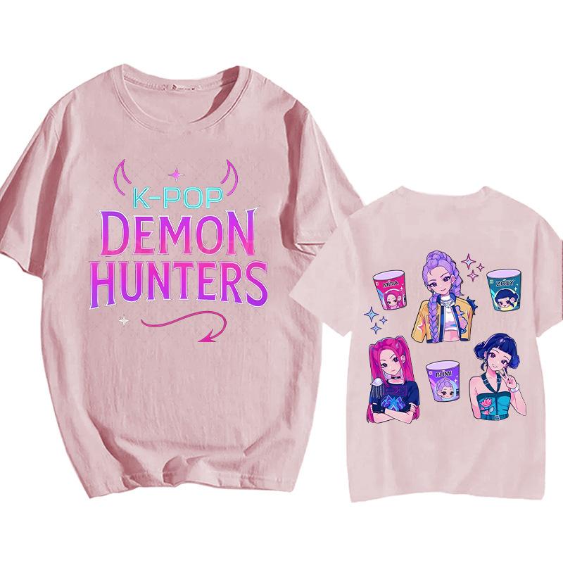 9 цветов K-Pop Demon Hunters трендовые футболки Демоническая эмблема футболка для мужчин Y2K смешная больших размеров с коротким рукавом одежда