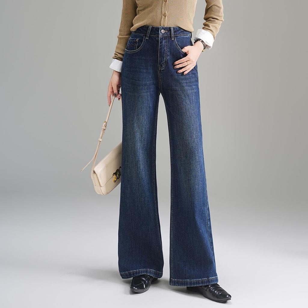 Women's High-Quality Casual Trousers - High Waist, Straight Leg, Flare Jeans Style