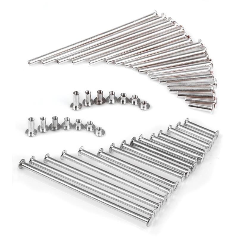 10/25/50PCS Metal Binding Chicago Screws Nails Studs Rivets For Photo Album Desk Calendar Menu Leather Craft Belt Wallet Fasteners