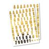 Sticker Alphabet - Metallic - Golden - 134 Pcs - Decorative Objects - Multicolored