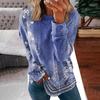 Women's Round Neck Tops Cotton Women's Casual Fashion Print  Long Sleeve O-Neck Pullover Top Blouse