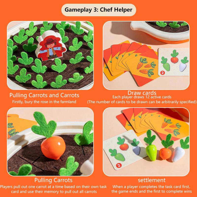 1 Set Cotton Montessori Radish Game Baby Plush Pull Out Carrot Interaction Toys Recognizing Educational Toys For Children Gift