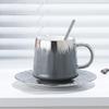 Coffee Cup with Spoon Ceramic High Value Suit Souvenir Office Cup Silver Water Cup Nordic Cup Girls Gift