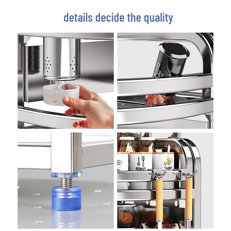 316 Stainless Steel No-Drill Kitchen Countertop Storage Rack