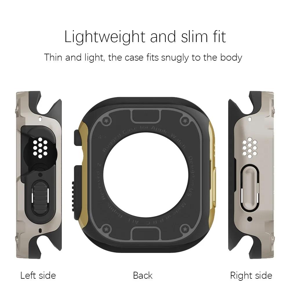 Чехол 2 в 1 для Apple Watch Series 10/9/8/7/SE/6/5/4 Ultra 46 мм 42 45 40 44 49 мм TPU + PC Ударопрочный Защитный Бампер для iwatch