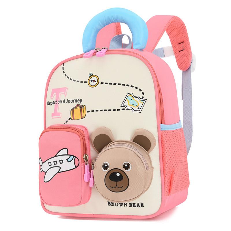 Print Animal Bear Backpack With Lightweight Oxford Fabric Schoolbag Gift Kids