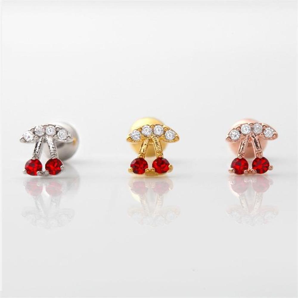 [Onm] Onm Surgical Pin Cubic Piercing Cutie Cherry 3 Types (Choose 1) (S9594043)