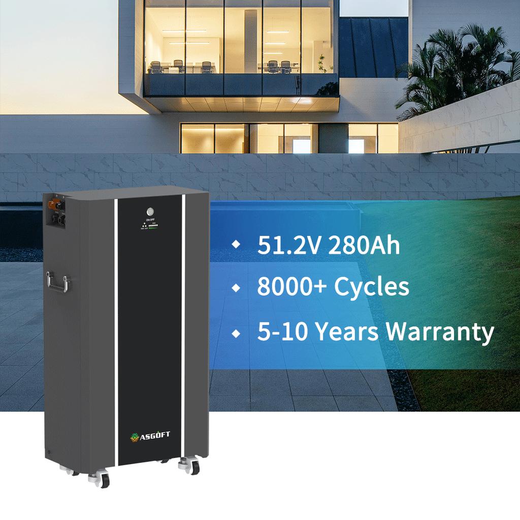 15kwh Lifepo4 Battery Deep Cycle Lithium Battery 51.2V 280AH Solar System with BMS Protection Certified by MSDS 15Kwh Capacity