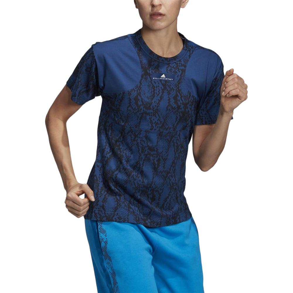 Adidas Stella McCartney Gradient Soft Comfortable Universal с коротким рукавом Футболка Женские топы Синий DT9233