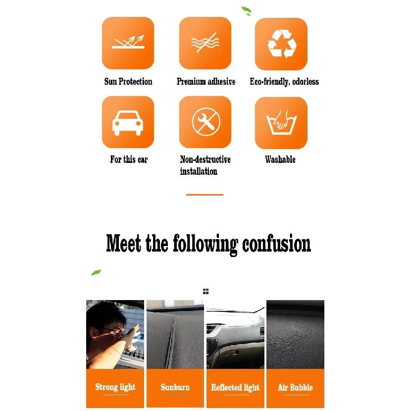 For Peugeot 3008 5008 GT 2016~2025 Hybrid Car Center Console Dashboard Sunshade Anti-UV Carpet Non-slip Mat Interior Accessories