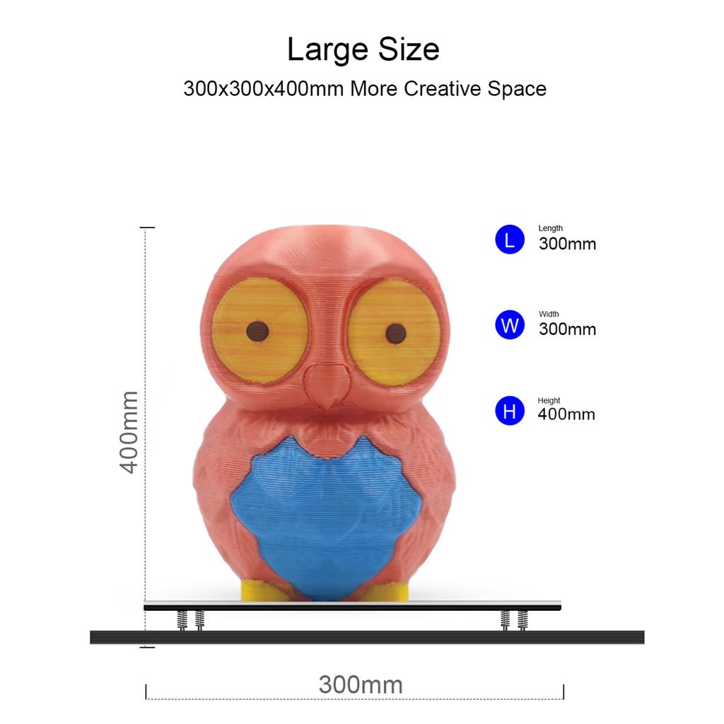 ZONESTAR Z8PM4 PRO FDM 3D принтер 300x300x400 мм область построения 4IN1OUT полностью металлический экструдер смешанный цвет