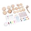 Kids Wooden Painting Crafts Kit Glow in The Dark Wood Slices with Painting Craft Activities Kits