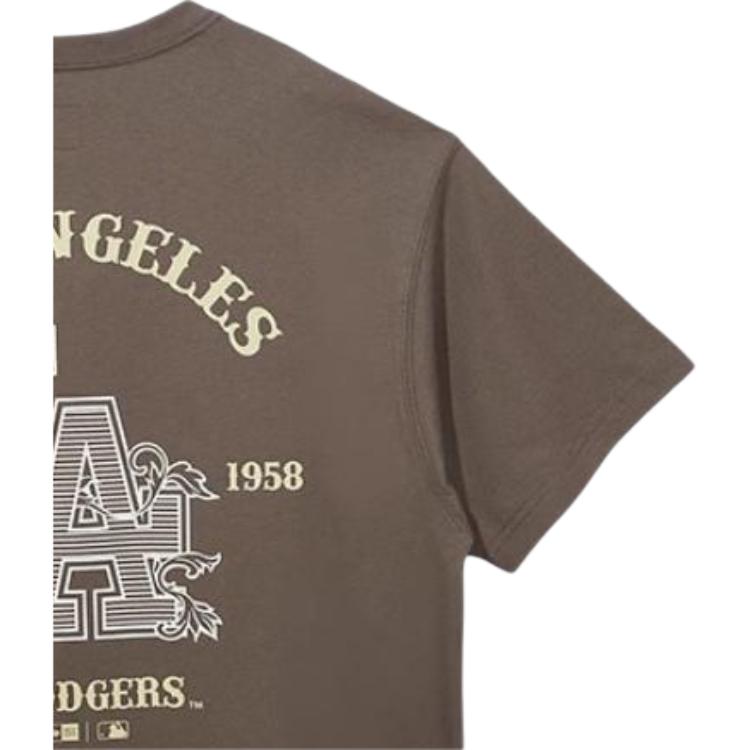 New Era Унисекс футболка с коротким рукавом и круглым вырезом Los Angeles Dodgers с логотипом на спине MLB 14529237
