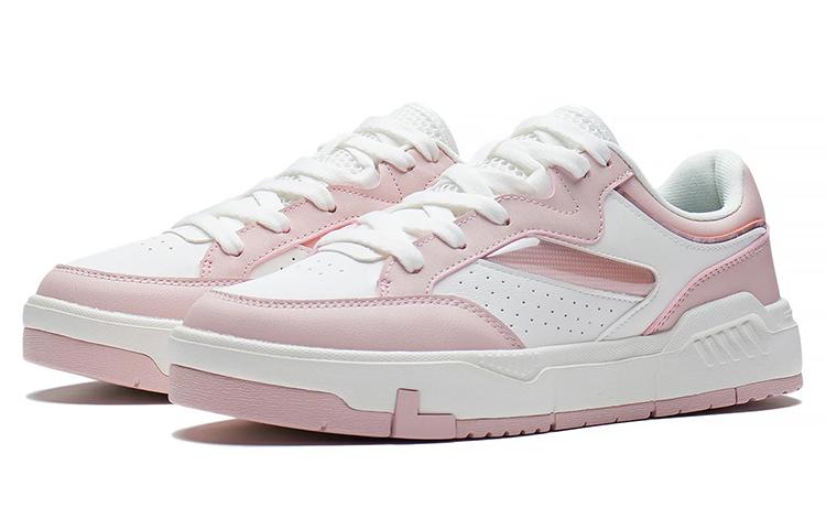 Li Ning ACE Нескользящие Устойчивые к истиранию Низкие Кеды для Скейтборда Женские Бело-розовые AGCS032-2