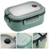 1200ml Buckle Design Airtight Lunch Box Microwave Safe Large Capacity Meal Prep 2 Layers Grids Bento Case for Office School