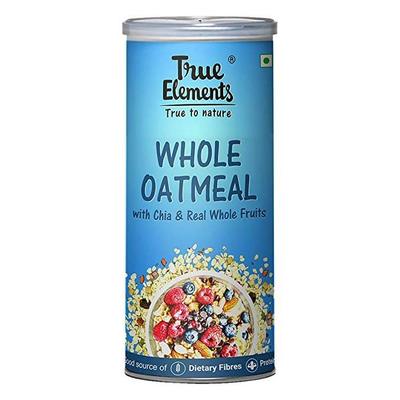Цельная Овсянка с Чиа и целыми Фруктами (500 г), Whole Oatmeal With Chia & Real Whole Fruits,  True Elements