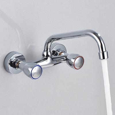 Смеситель для кухонной мойки, настенный кран для ванной и холодной воды, двухотверстие, смеситель для раковины, бытовые кухонные принадлежности