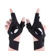2 PCS LED Luminous Fishing Gloves Outdoor Night Fishing Flashlight Half Finger Gloves