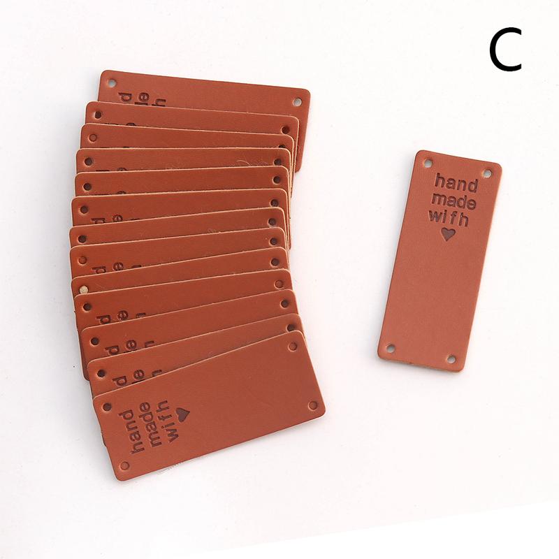 20Pcs Handmade With Love Labels Tags Synthetic Leather Garment Sewing Crafts Diy