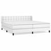 3130800 vidaXL Lit à sommier tapissier avec matelas Blanc 200x200cm Similicuir