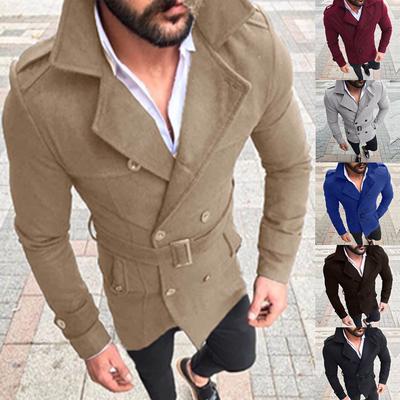 Мужская мода Slim Fit костюм с длинным рукавом Топ Куртки Тренч Мужчины Осень Зима