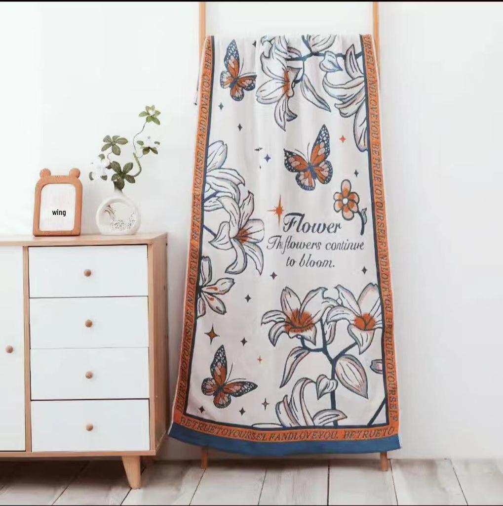 Extra Large Cotton Gauze Cartoon Bath Towel - Soft, Quick-Drying for Adults & Kids