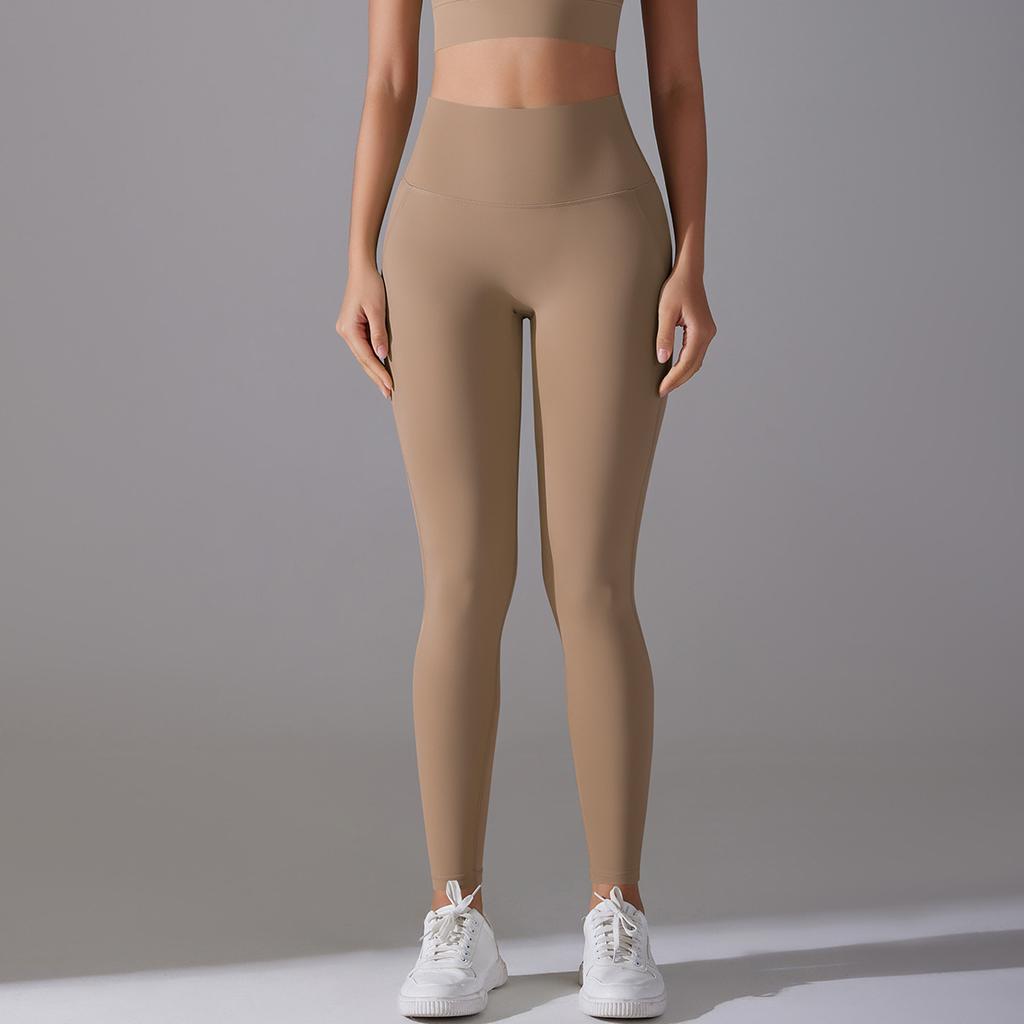 New no-wear underwear, no embarrassment line, high waist tight nude nine-point pants, sports running fitness high elastic yoga pants