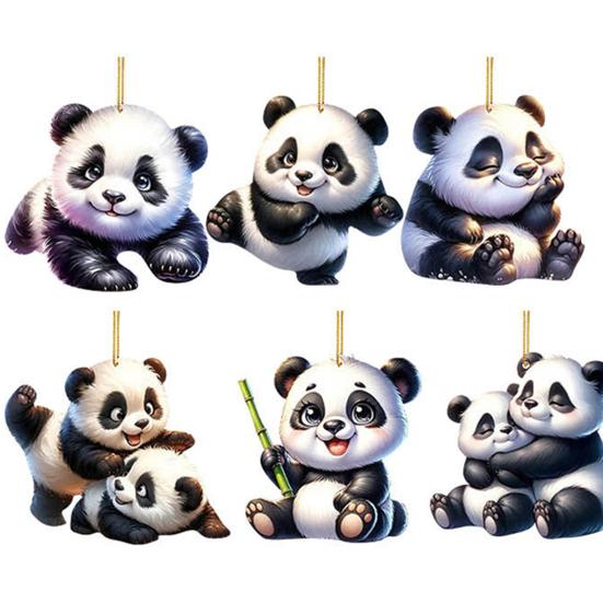 2025 Рождественский Панда Адвент-календарь Мультяшный 2D Акриловый Подвеска Панда Календарь Обратного Отсчета Многофункциональные Домашние Украшения