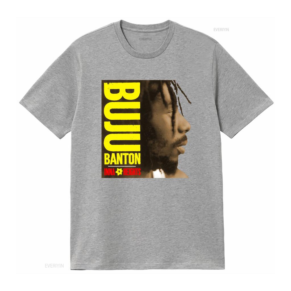 Rare Buju Banton Rap T Shirt Inna Heights Design Unique Streetwear For Unisex Vintage Breathable Stretched Versatile
