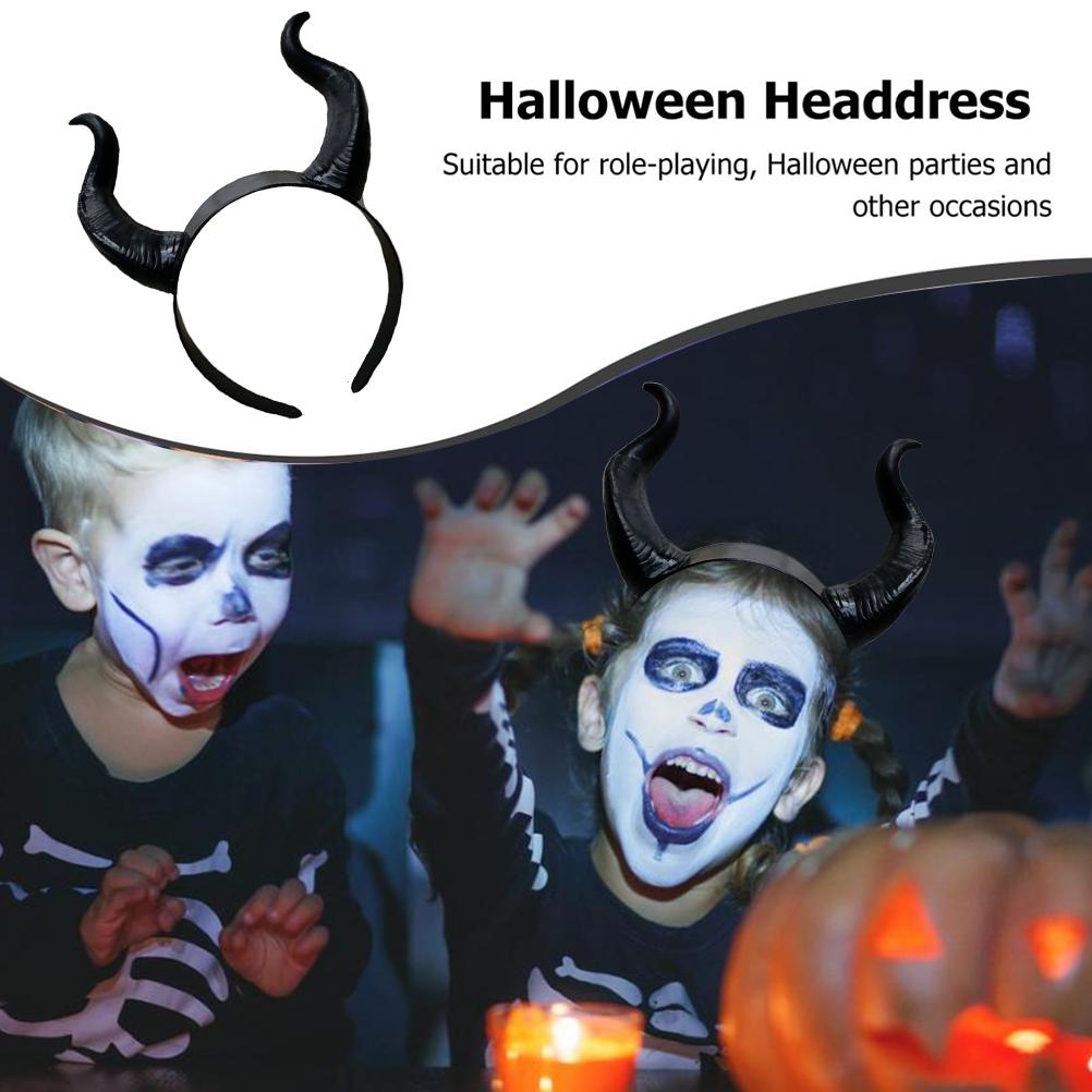 Повязка на голову в виде рога на Хэллоуин, повязка на голову в виде быка для косплея, для вечеринки, наряда, фестиваля, фотореквизита, животного