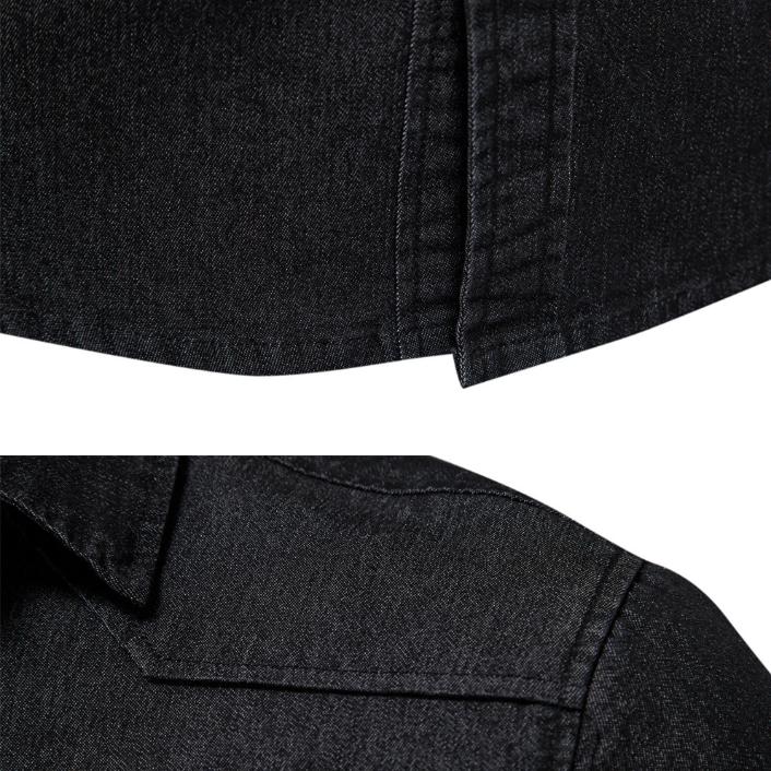 Высококачественная повседневная мужская рубашка Free Iron, повседневная однотонная мужская джинсовая рубашка с длинным рукавом