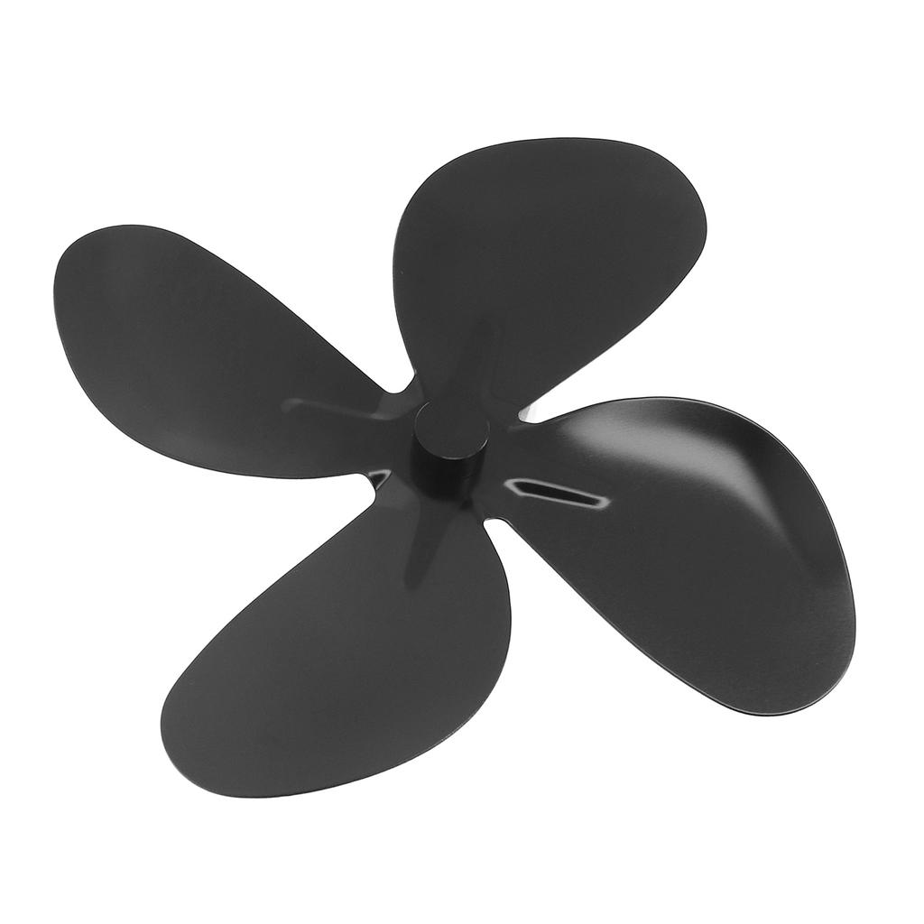 Запасная лопасть вентилятора для печи Алюминиевый сплав Вентилятор для камина 4 лопасти с шестигранным ключом и винтом Черный