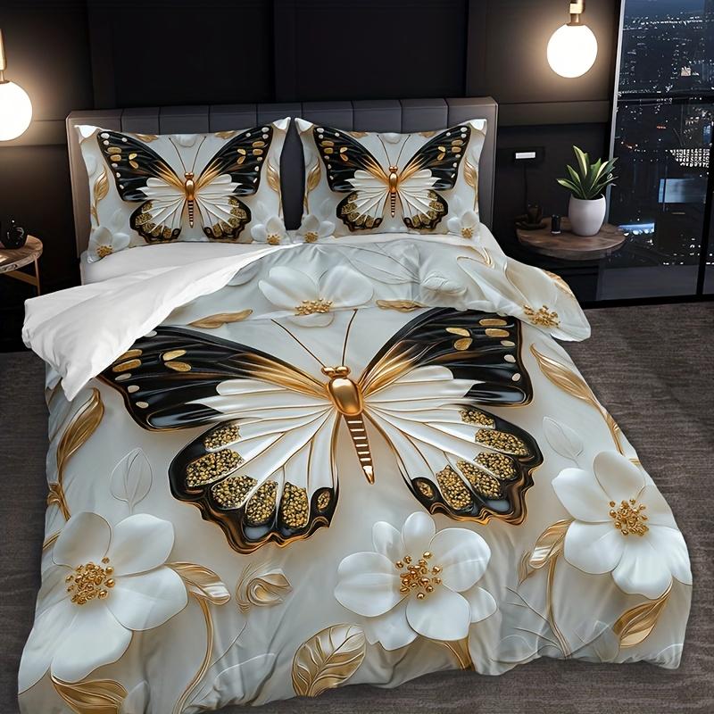 Комплект пододеяльника Crown Swan Gemstone с принтом высокой четкости 1 пододеяльник + 2 наволочки Вставки для дома и общежития