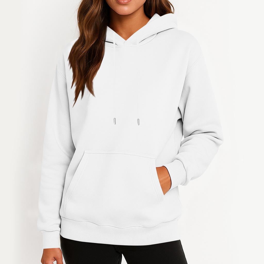 Women's Casual Fashion Sweatshirt Solid Color Hooded Sweatshirt
