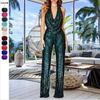 2025 Summer Women's Sequin Jumpsuit: Sleeveless Halter Neck