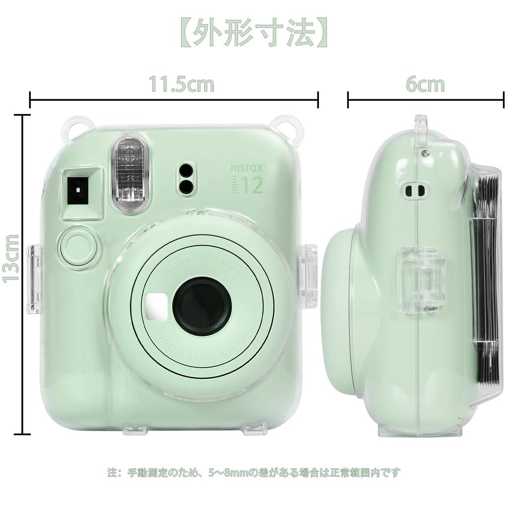Exclusive Transparent Compatible Product FUJIFILM Instax Mini 12 Instant Camera INS MINI 12 PVC Cover with Shoulder Strap Transparent [Aenllosi Case]