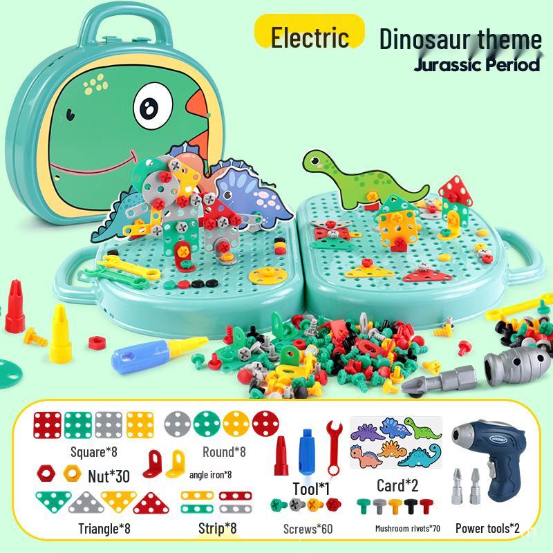 Детский набор инструментов с электрической дрелью для сборки и разборки своими руками