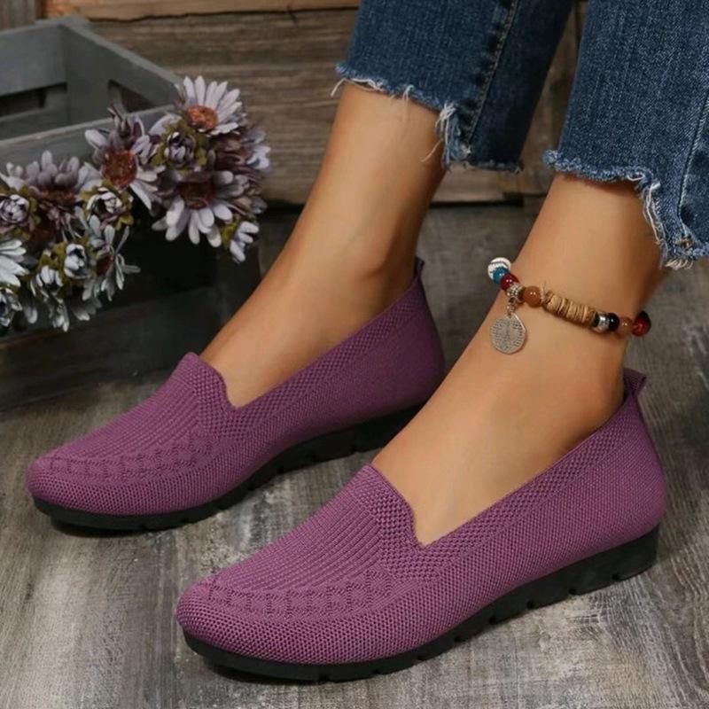 Trendy and Versatile Women's Shoes 2024 New Shallow Mouth Flat Bottomed Mesh Breathable Casual Fishing Shoes Zapatos De Mujer